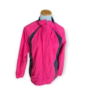 Womens Danskin Vibrant Pink Windbreaker Jacket - Sz L 12/14